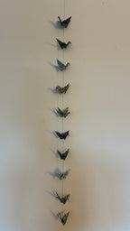 guirlande grues vert-bleu floral