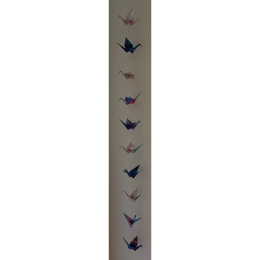 guirlande grues rose-bleu