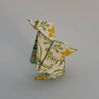 Poussin origami à motif floral plié à la main, décoration printanière de Pâques - orizuru